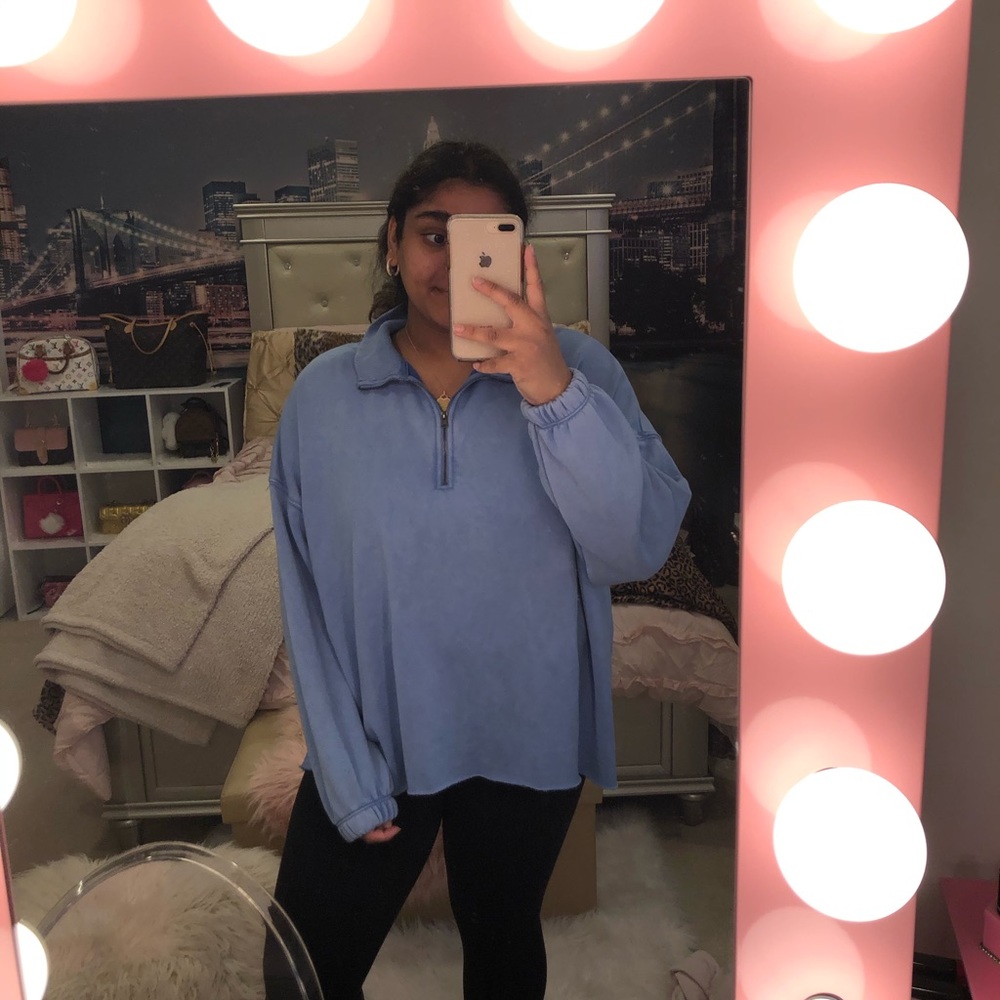 Aerie Oversized Quarter Zip Sweatshirt